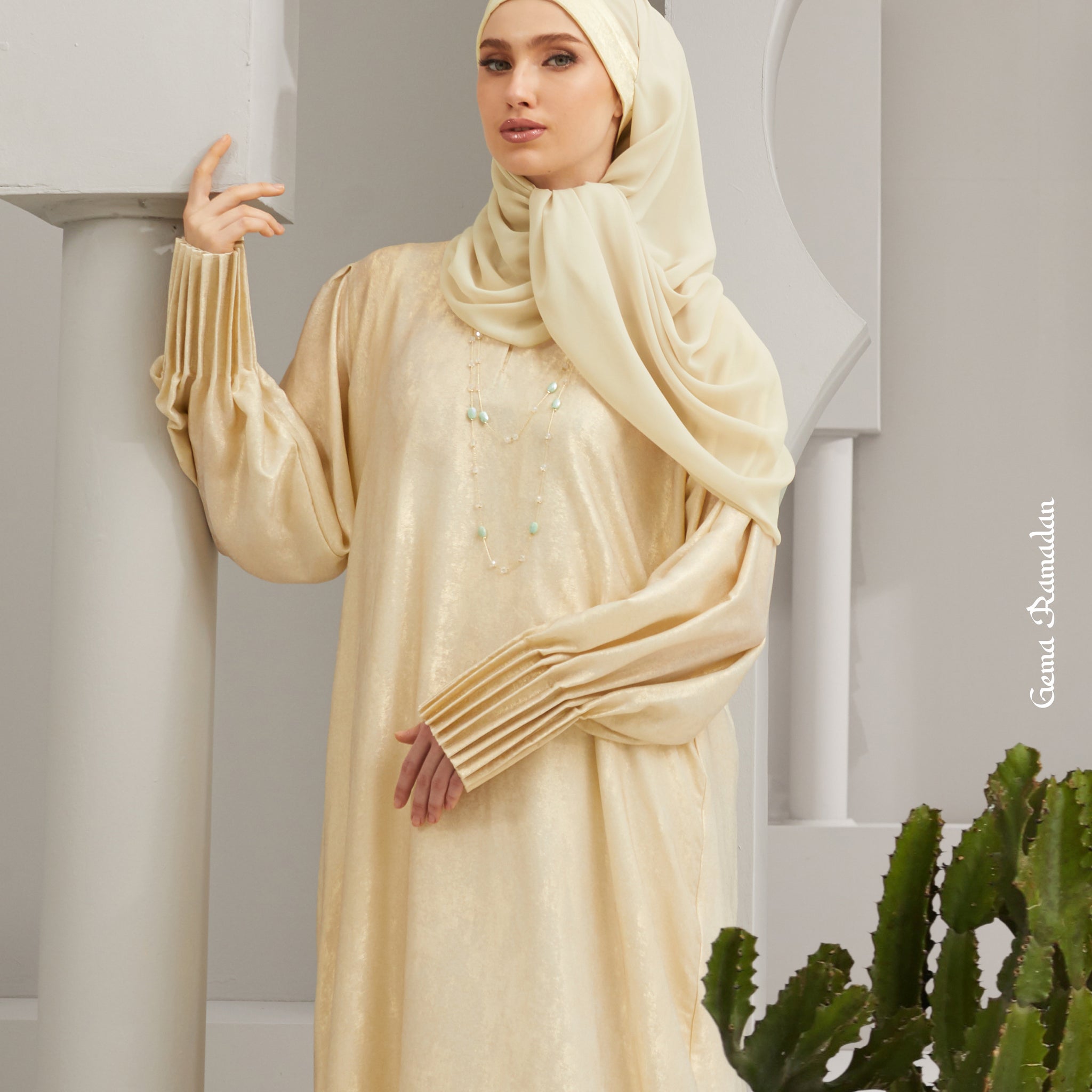 Khalish Abaya in Golden Yellow