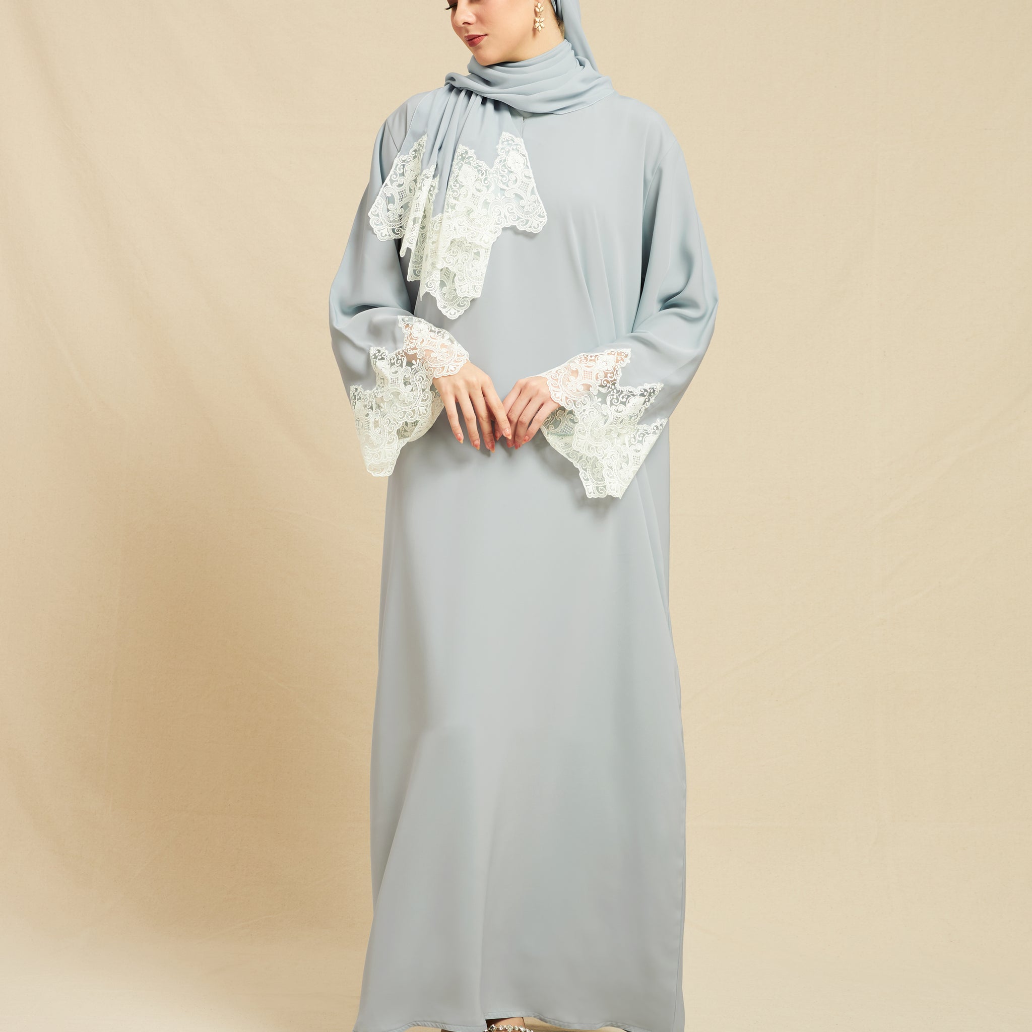 Aishah Abaya in Soft Blue