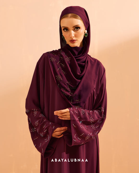 Aurora Abaya in Maroon