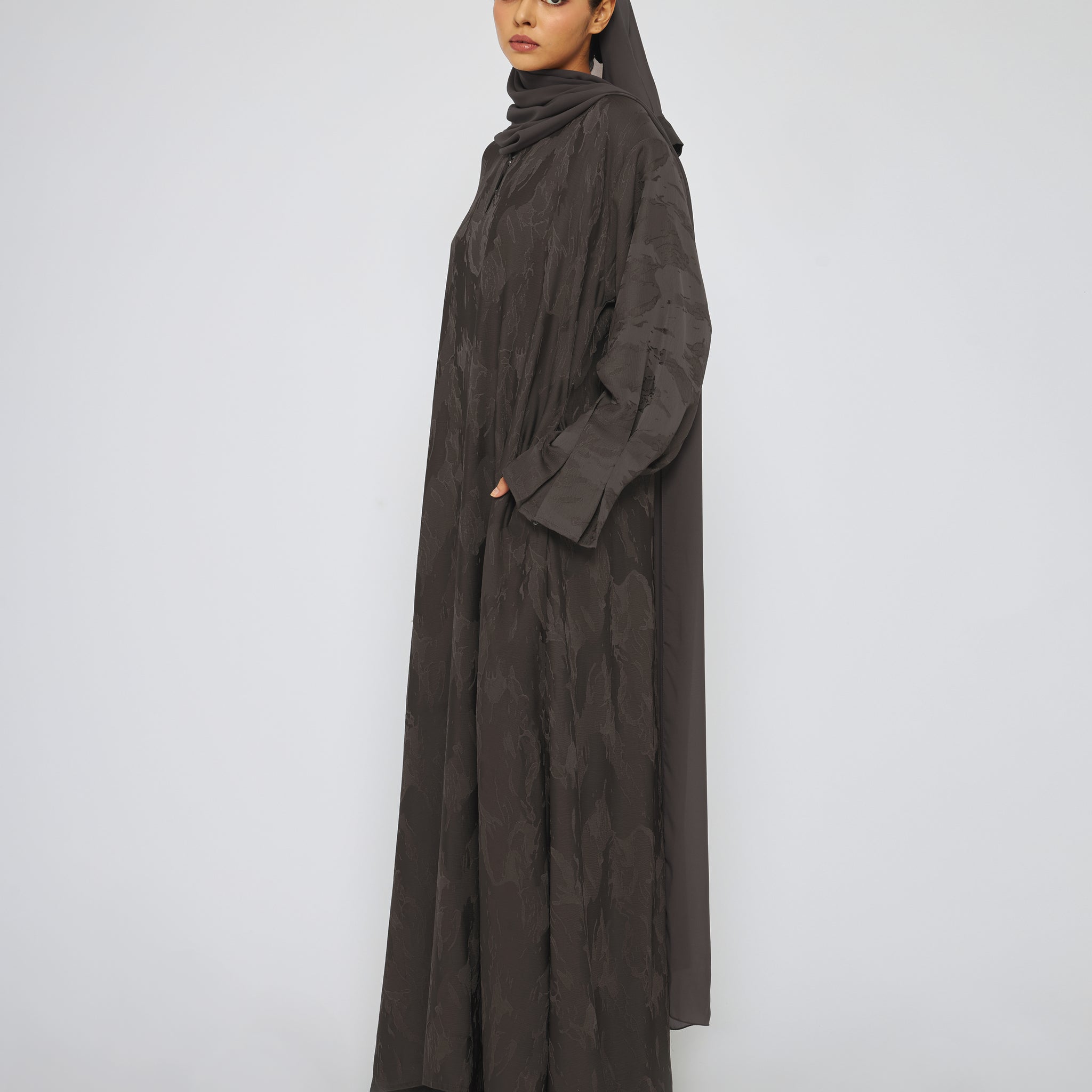 Bushra Abaya in Steel Grey