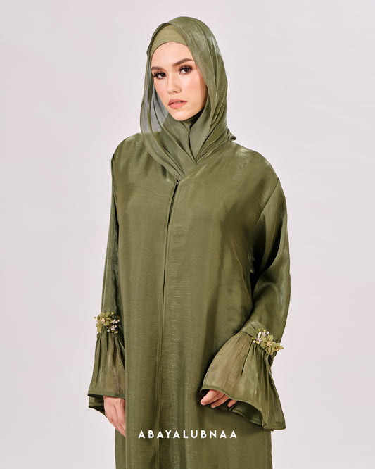 Dahlia Abaya in Dusty Green