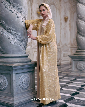 Dolce Abaya in Gold Glitter