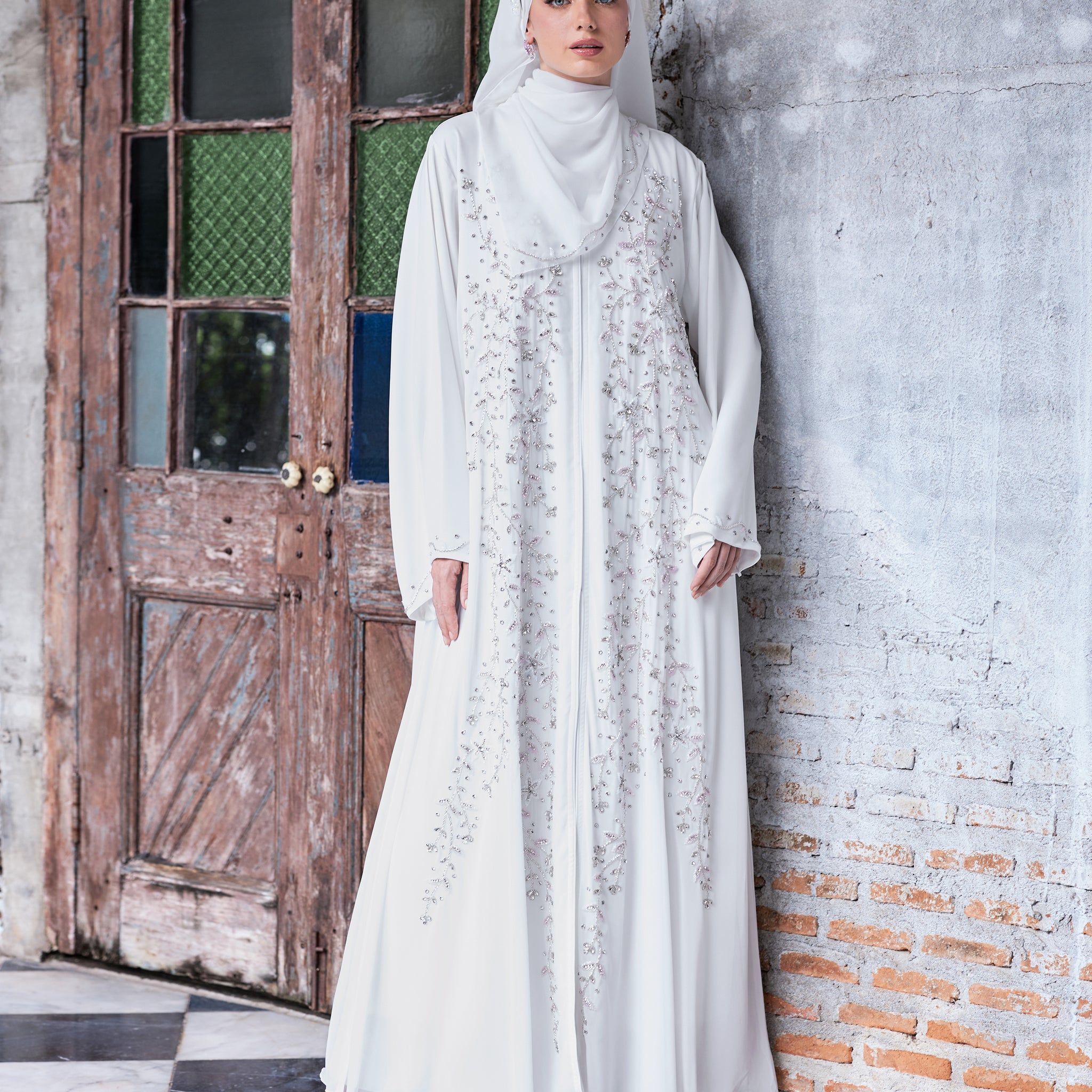 Elizabeth Abaya in Off White