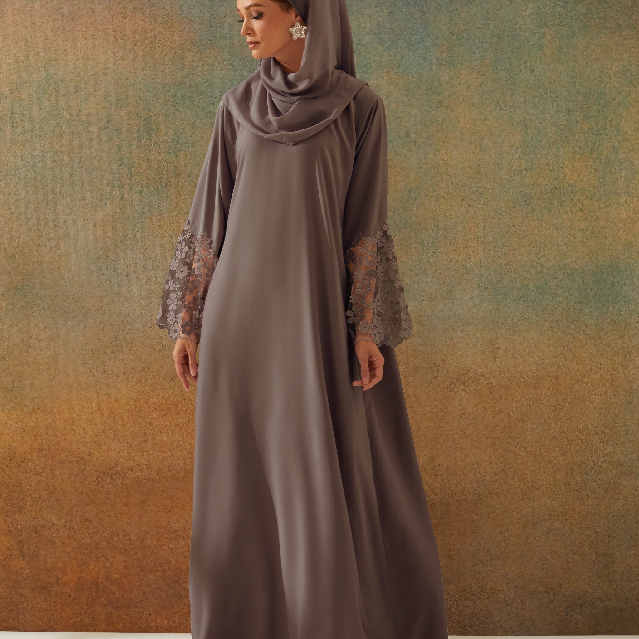 Eshaal Abaya in Dusty Purple