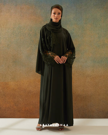 Eshaal Abaya in Olive Green