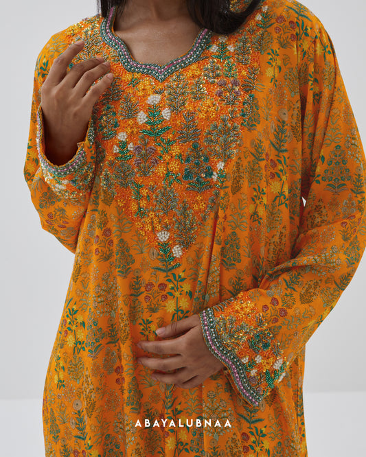 Galabiya Luxe in Golden Mustard