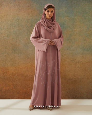 Haifa Abaya in Rose Tan