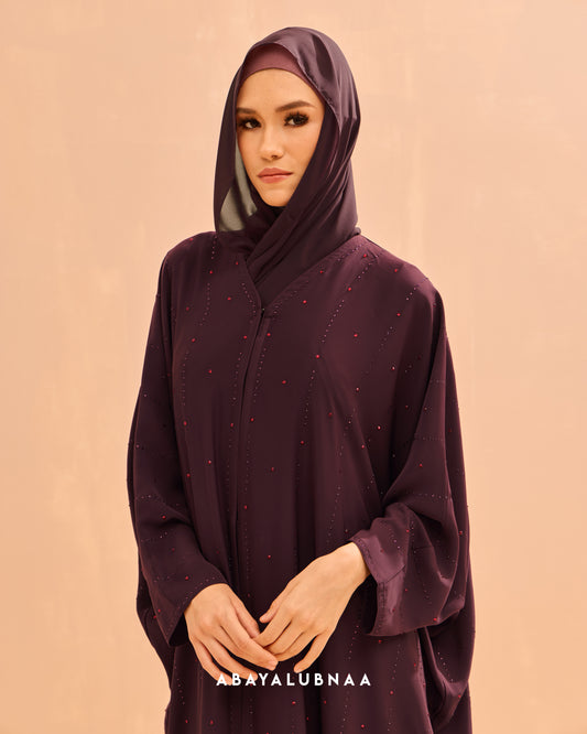 Nada Abaya in Burgundy