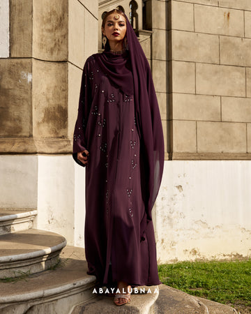 Rekha Abaya in Burgundy