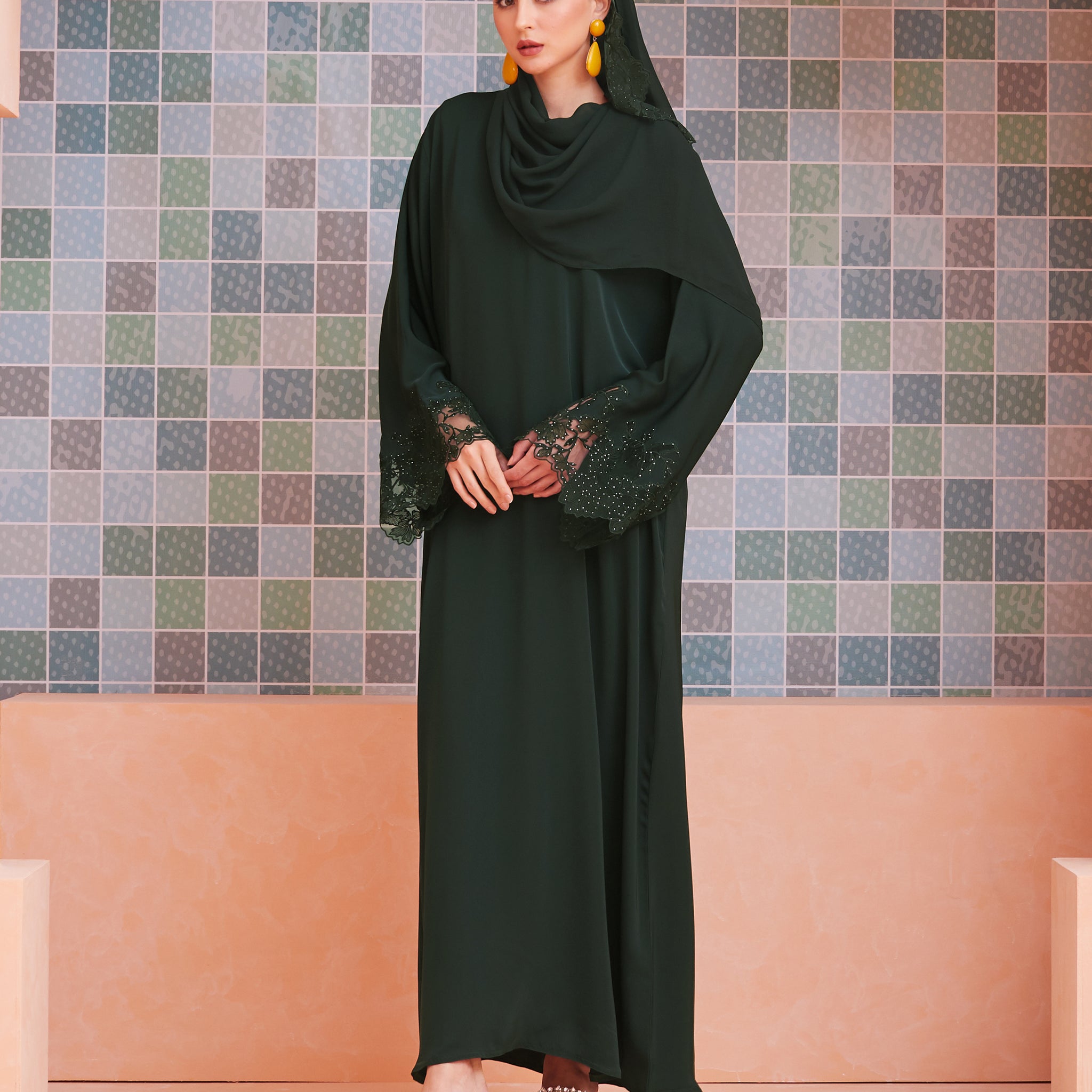 Rosalind Abaya in Emerald Green