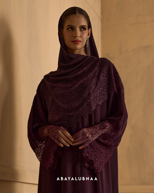 Serene Abaya in Burgundy