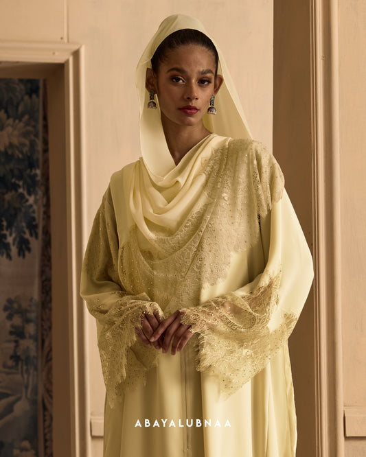 Serene Abaya in Soft Yellow