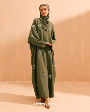 Tiara Abaya in Dusty Green
