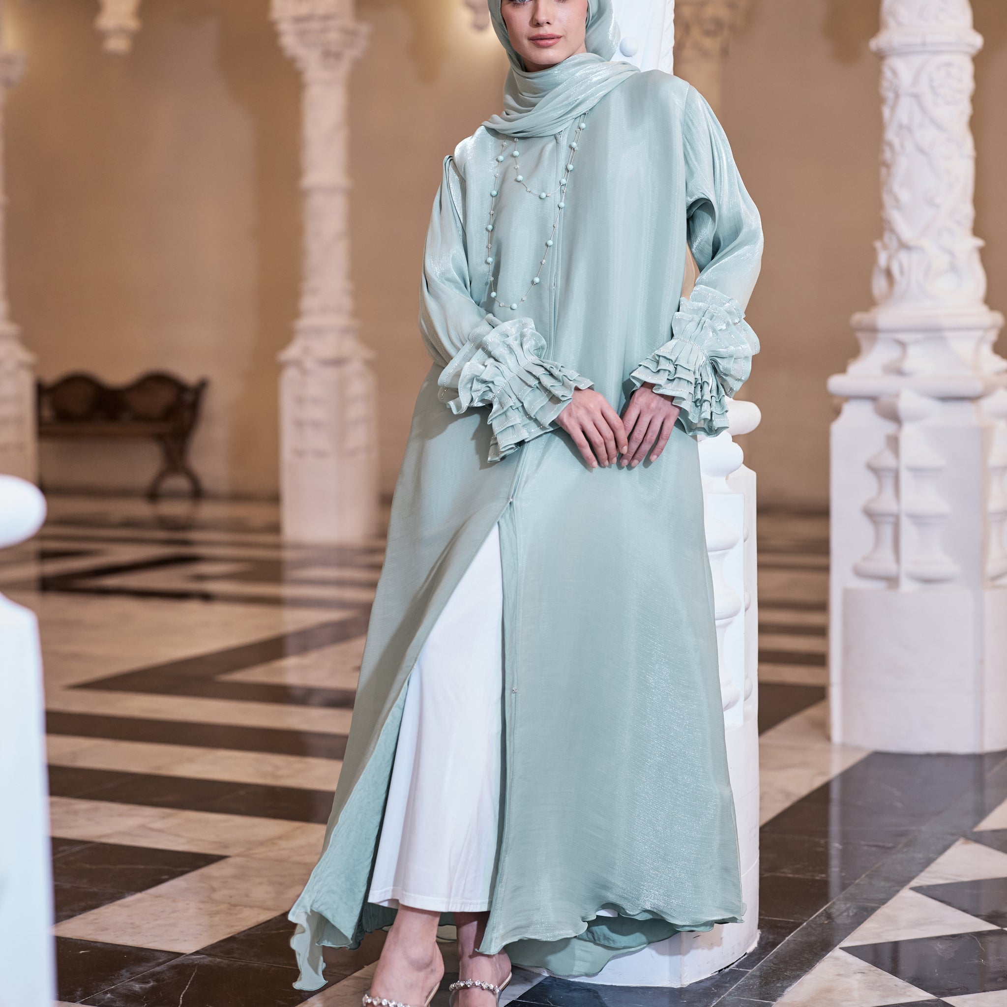 Tiffany Abaya in Turquoise Green