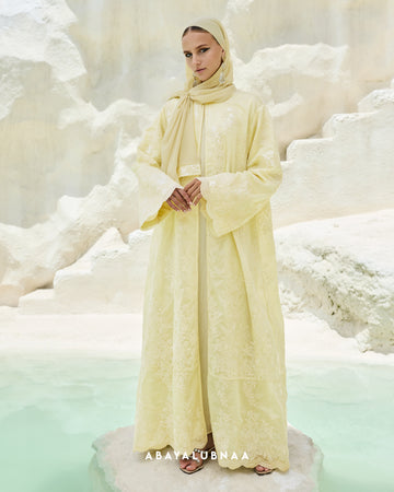 Wafa Abaya in Lime Green