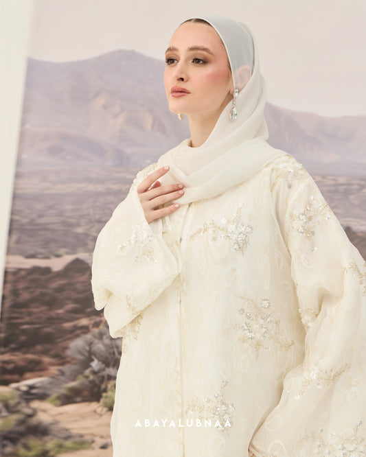 Warda Abaya in Off White
