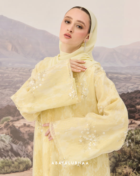 Warda Abaya in Yellow