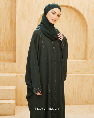 Khawla Abaya in Emerald Green